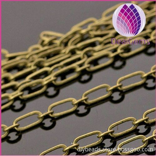 wholesale 5x2mm bronze plated copper necklace chain